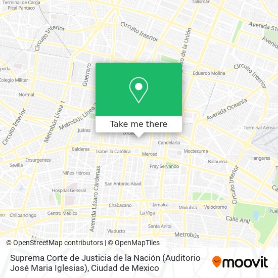 Suprema Corte de Justicia de la Nación (Auditorio José Maria Iglesias) map