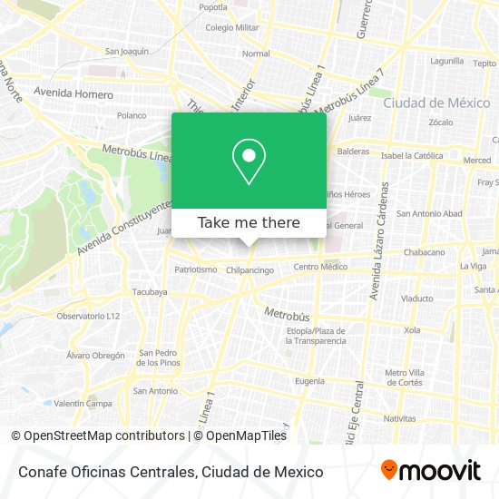 Conafe Oficinas Centrales map