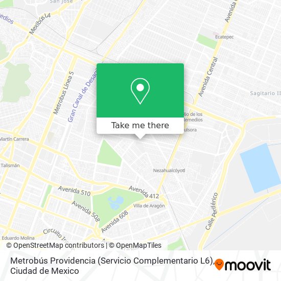 Metrobús Providencia (Servicio Complementario L6) map