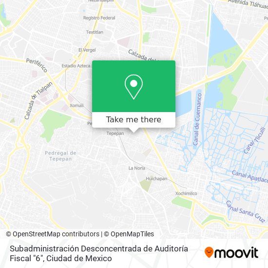 Subadministración Desconcentrada de Auditoría Fiscal "6" map