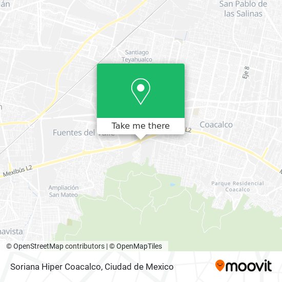 Soriana Hiper Coacalco map