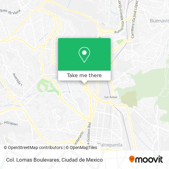 How to get to Col. Lomas Boulevares in Nicolás Romero by Bus or Train?