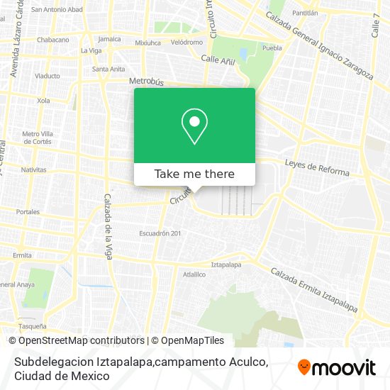 Subdelegacion Iztapalapa,campamento Aculco map
