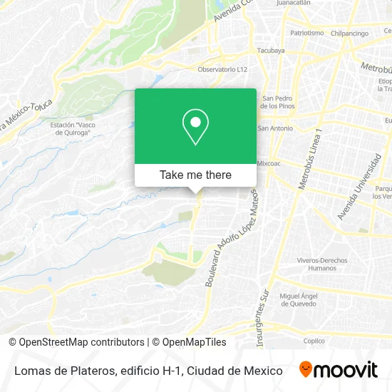 Lomas de Plateros, edificio H-1 map