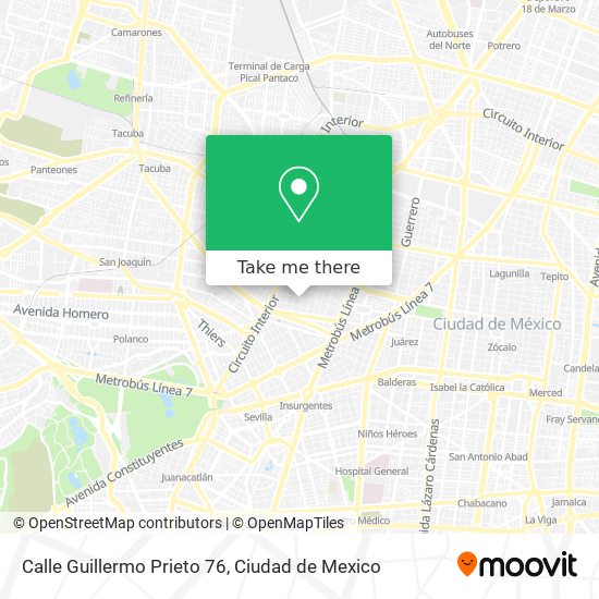 Calle Guillermo Prieto 76 map