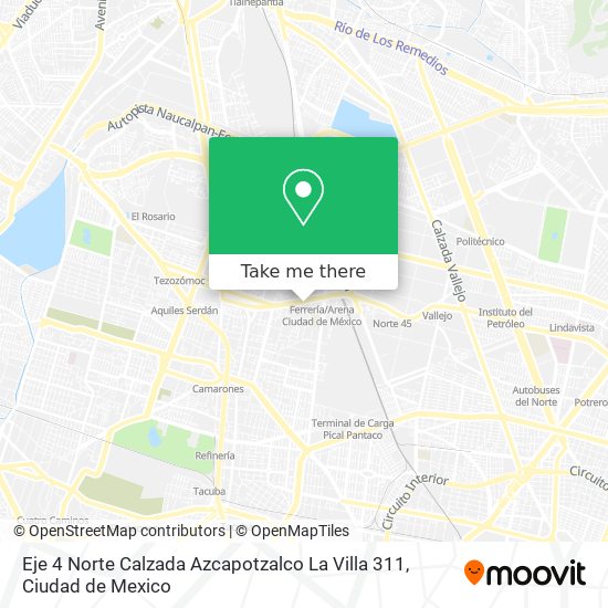 Eje 4 Norte Calzada Azcapotzalco La Villa 311 map