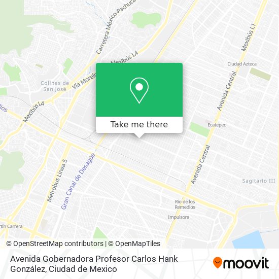 Avenida Gobernadora Profesor Carlos Hank González map