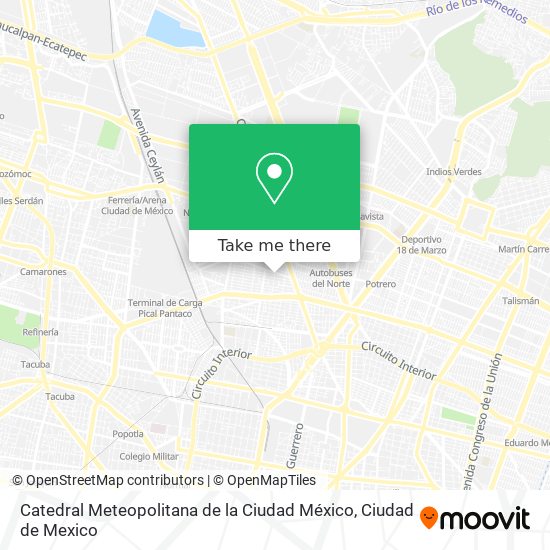 Mapa de Catedral Meteopolitana de la Ciudad México