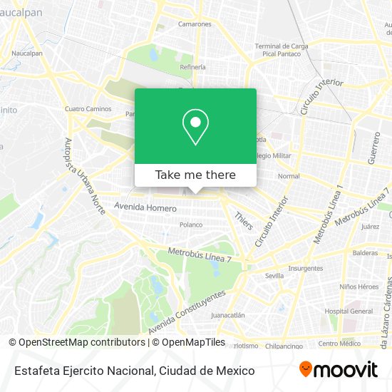 Estafeta Ejercito Nacional map