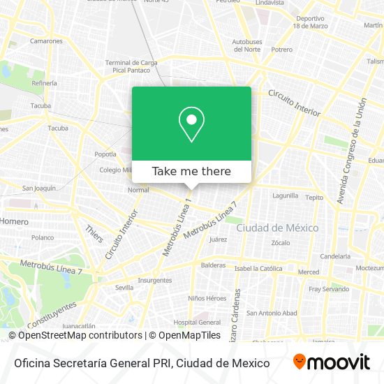 Mapa de Oficina Secretaría General PRI