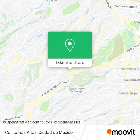 Col Lomas Altas map