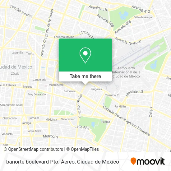 banorte boulevard Pto. Áereo map