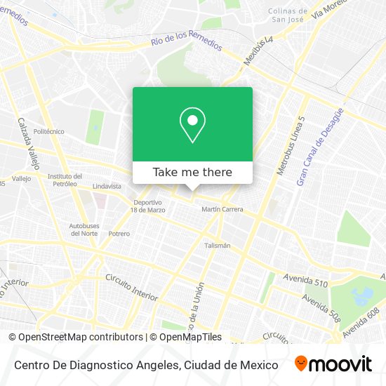 Mapa de Centro De Diagnostico Angeles