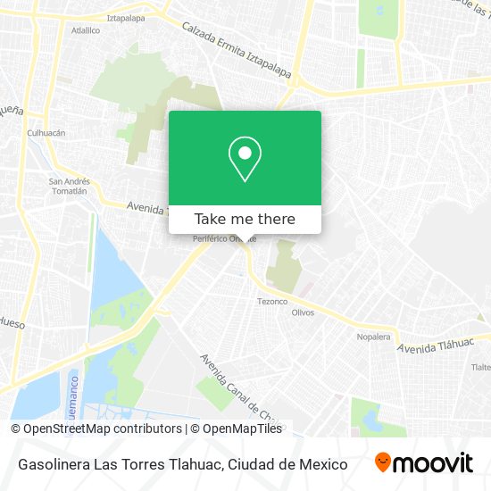 Gasolinera Las Torres Tlahuac map