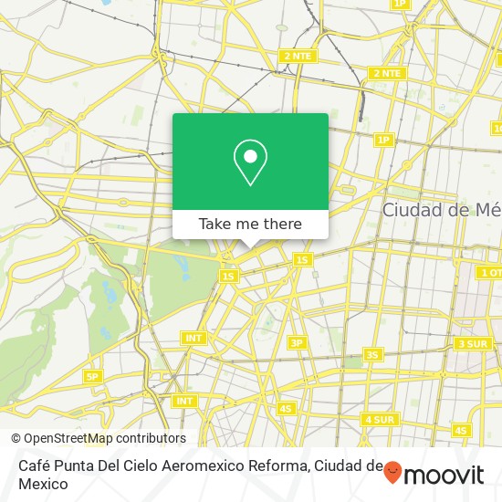 Café Punta Del Cielo Aeromexico Reforma map