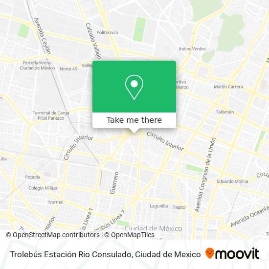 Trolebús Estación Rio Consulado map