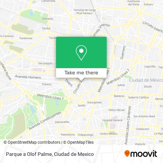 Mapa de Parque a Olof Palme