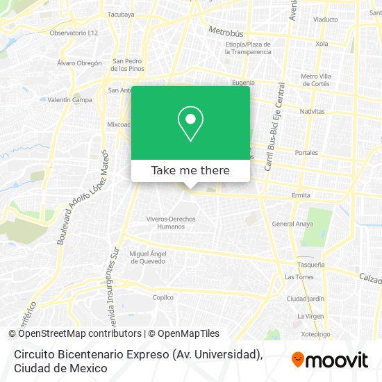 Mapa de Circuito Bicentenario Expreso (Av. Universidad)