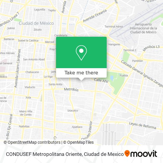 CONDUSEF Metropolitana Oriente map