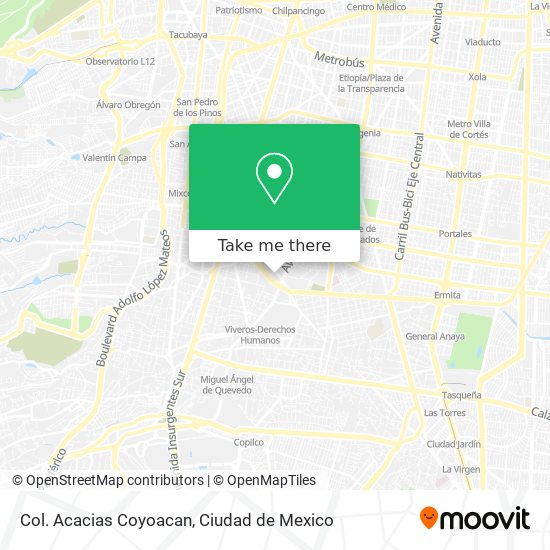 Mapa de Col. Acacias Coyoacan
