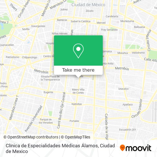 Clínica de Especialidades Médicas Álamos map