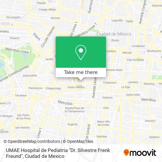 UMAE Hospital de Pediatria "Dr. Silvestre Frenk Freund" map