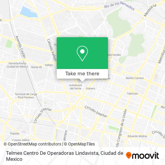 Telmex Centro De Operadoras Lindavista map