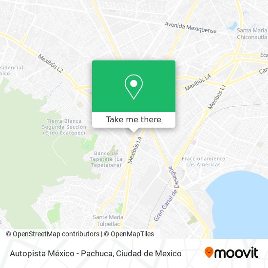 Mapa de Autopista México - Pachuca