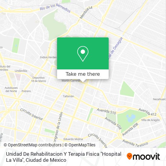 Unidad De Rehabilitacion Y Terapia Fisica "Hospital La Villa" map