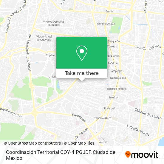 Mapa de Coordinación Territorial COY-4 PGJDF