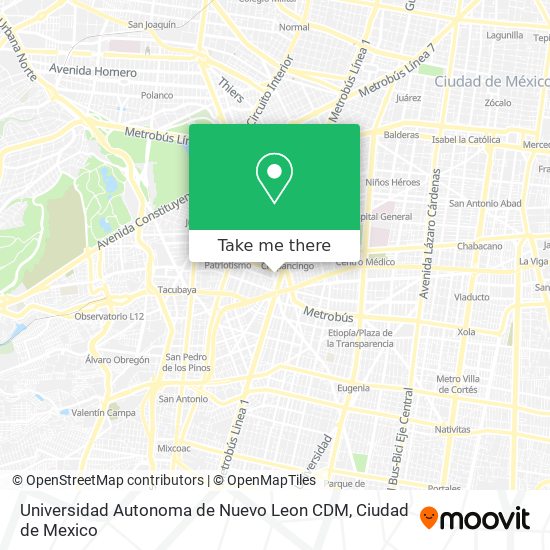 Mapa de Universidad Autonoma de Nuevo Leon CDM