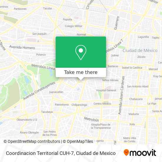 Coordinacion Territorial CUH-7 map