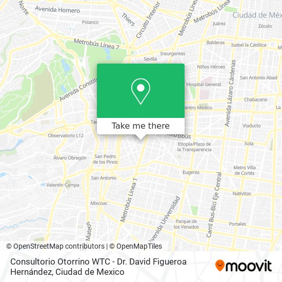 Consultorio Otorrino WTC - Dr. David Figueroa Hernández map