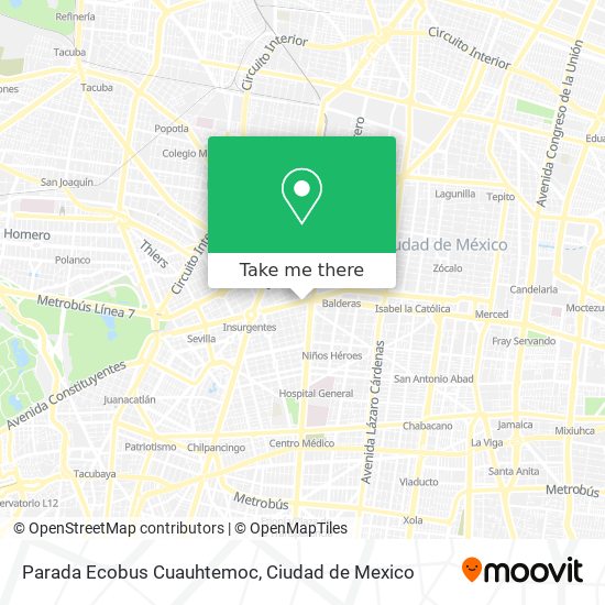 Parada Ecobus Cuauhtemoc map