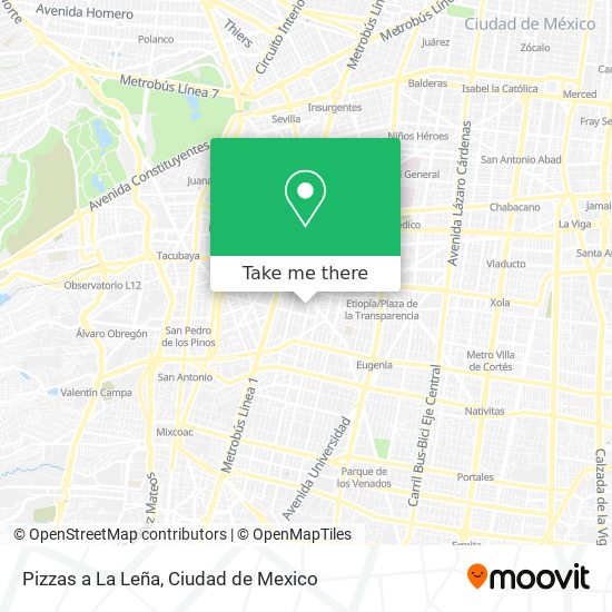 Pizzas a La Leña map