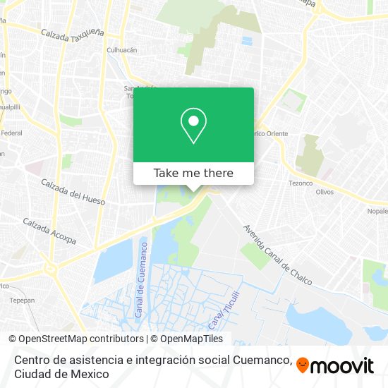 Centro de asistencia e integración social Cuemanco map