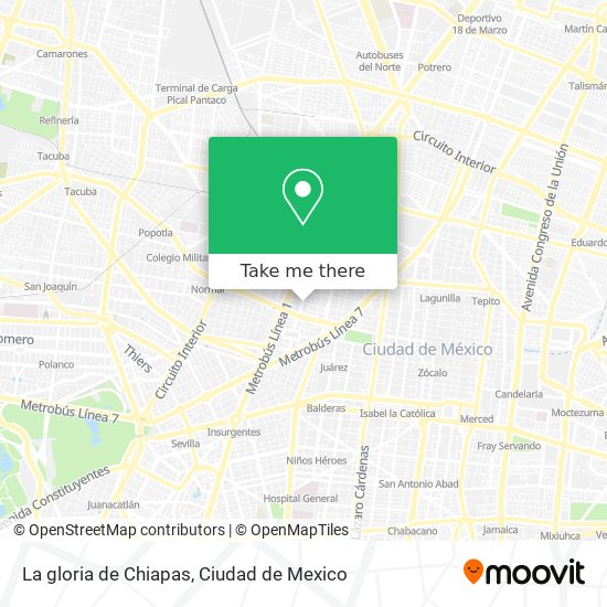 La gloria de Chiapas map