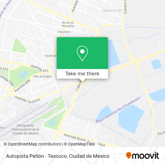 Mapa de Autopista Peñón - Texcoco