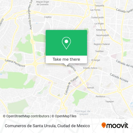 Comuneros de Santa Ursula map