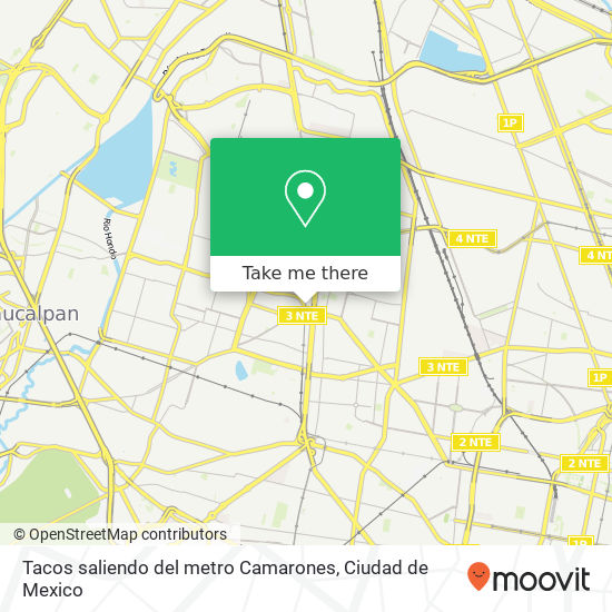 Tacos saliendo del metro Camarones map