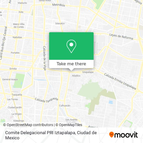 Mapa de Comite Delegacional PRI Iztapalapa