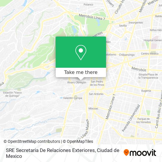 SRE Secretaria De Relaciones Exteriores map