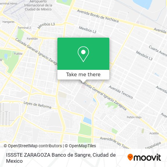 ISSSTE ZARAGOZA Banco de Sangre map