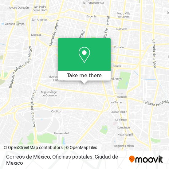 Correos de México, Oficinas postales map