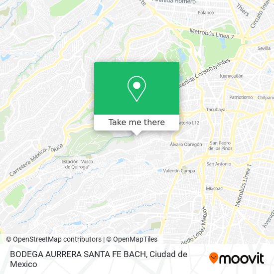 Mapa de BODEGA AURRERA SANTA FE BACH