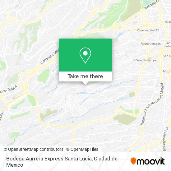 How to get to Bodega Aurrera Express Santa Lucia in Huixquilucan by Bus or  Metro?