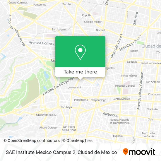 Mapa de SAE Institute Mexico Campus 2