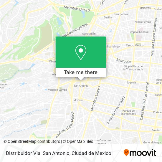 Distribuidor Vial San Antonio map