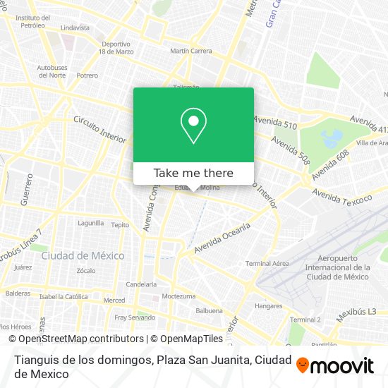 Tianguis de los domingos, Plaza San Juanita map