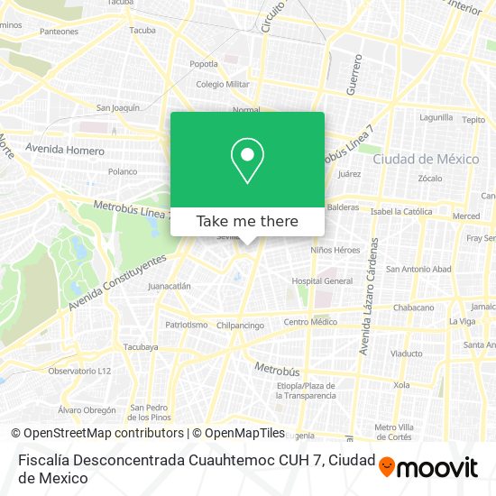 Fiscalía Desconcentrada Cuauhtemoc CUH 7 map